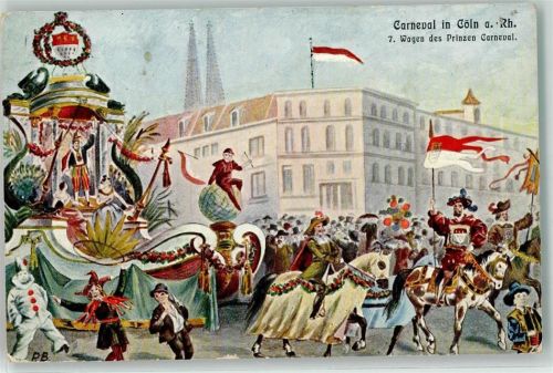 Köln, unsortiert 7. Wagen des Prinzen Carneval Festwagen Karneval sign. RB