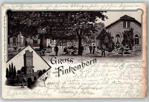 Finkenborn 1896 Klüt-Turm Gasthaus Gartenwirtschaft