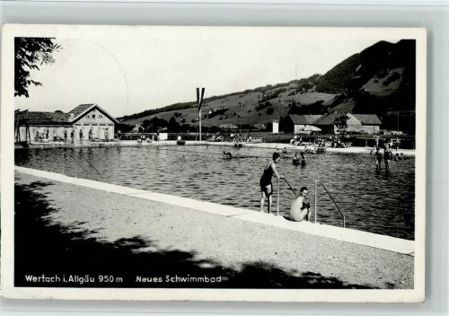 Wertach 1941 Schwimmbad AK