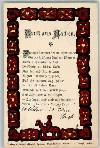 Aachen 1898 Aachner Printen