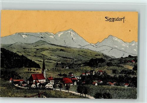 Siegsdorf 1909 Federzeichnung Verlag Trenkler Künstlerkarte Aurora