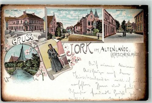 Jork 1899 Altländische Tracht Sparkasse Marktplatz Hotel Altstädter Hof