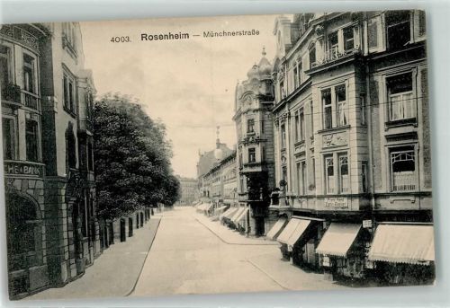 Rosenheim Münchnerstraße Franz Held Zahn Atelier Bank Stempel Aus militärischen Gründen verzögert Mülhausen