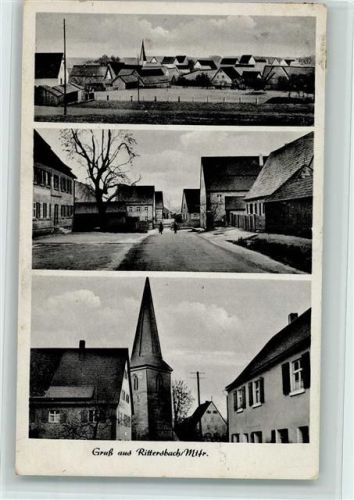 Rittersbach 1951 Straßenbild, AK