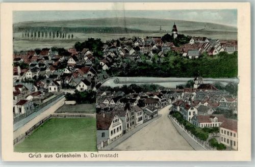 Griesheim 1915 Vogelschau