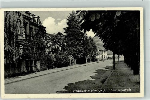 Herbolzheim Bahnpost Frankfurt Basel Zug 971 19.8.38 Eisenbahnstraße