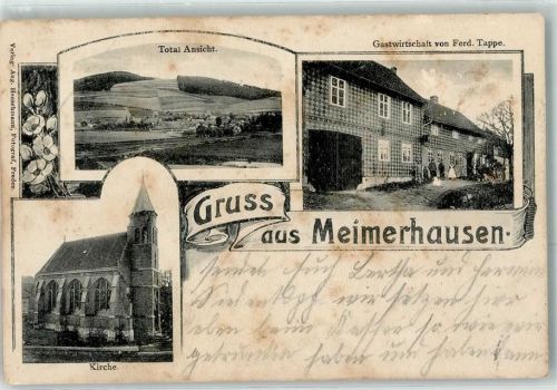 Meimerhausen 1905 Kirche Gasthaus von Fred Tappe