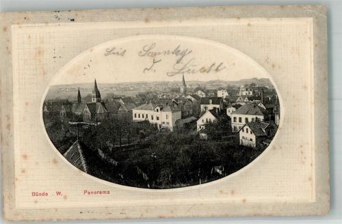 Bünde 1912 Panorama von Bünde Passepartout