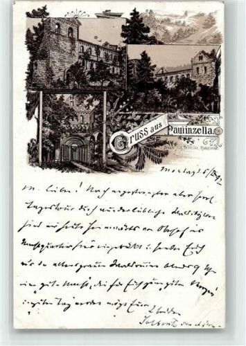 Paulinzella 1899 Vorläufer Kloster Paulinzella Lithographie