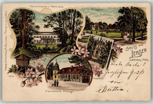 Lehsen 1904 Dannemora Cottage Herrenhaus Kapelle Anlagen Selten