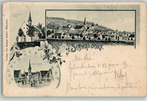 Schwandorf 1900 Kreuzbergkirche Marktplatz