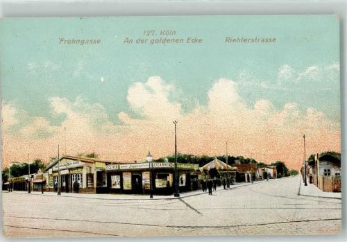 Köln Nippes 501 1910 Frohngasse an der goldenen Ecke Riehlerstraße