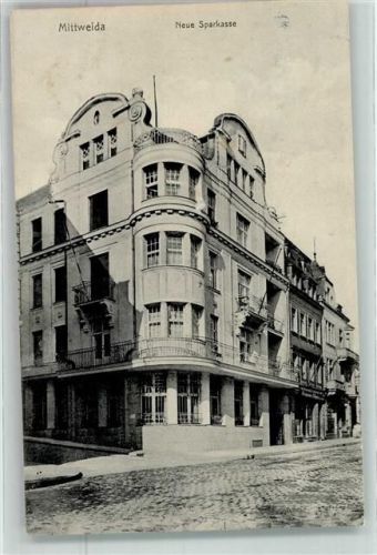 Mittweida 1912 Neue Sparkasse Foto AK
