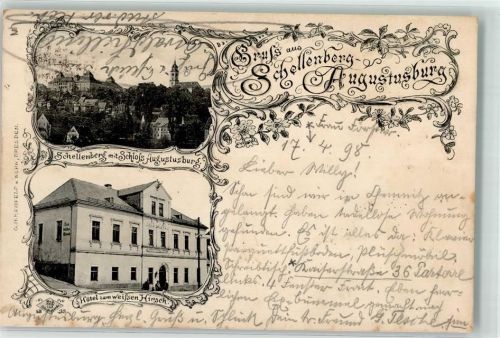 Augustusburg 1898 Hotel zum weißen Hirsch Jagdschloß Augustusburg