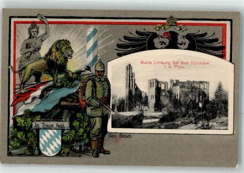 Bad Dürkheim Ruine Limburg Löwe Soldat Uniform