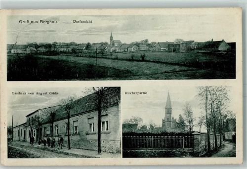 Bergholz Gasthaus von August Köbke Kirchenpartie