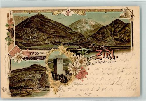 Zirl 1897 Schloss Ruine Fragenstein Calvarienberg Ottmar Zieher