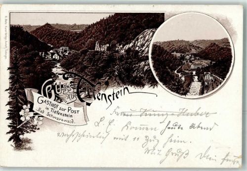 Tiefenstein 1904 Vorläufer Gasthaus zur Post Litho