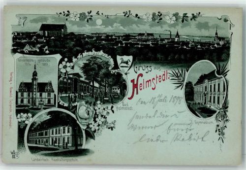 Helmstedt 1898 Universität Gymnasium Landwirtsch. Haushaltsschule Bahnpoststempel