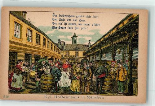 München Kgl. Hofbräuhaus Hof Bierkrug Nr 218