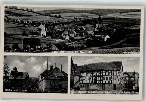 Herfa Kirche Schule Gasthaus-Kolonialwarenhandlung Peter Führer