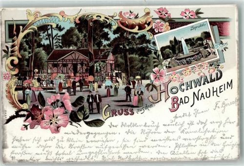 Bad Nauheim 1898 Gasthaus Hochwald Sprudel