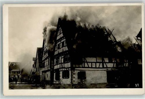 Öschelbronn Fachwerkhaus - Giebelbrand Ort handschriftlich