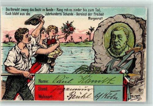 1904 sign Artzhur Thiele - Verlag Künzli - Präsident Krüger Huldigung