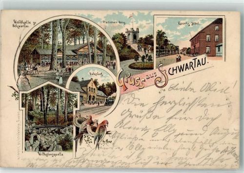 Bad Schwartau 1898 Wilhelmsquelle Singvögel Bahnhof Waldhalle Pariener Berg Hotel Geertz