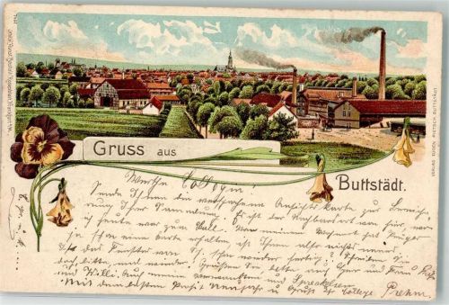 Buttstädt 1902 Stiefmütterchen Engelstrompete Bahnpost