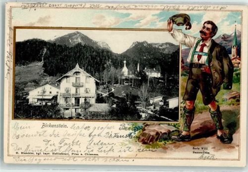 Birkenstein 1904 Bayer in Tracht Lederhose Gamsbart Serie VIII Bauernbube
