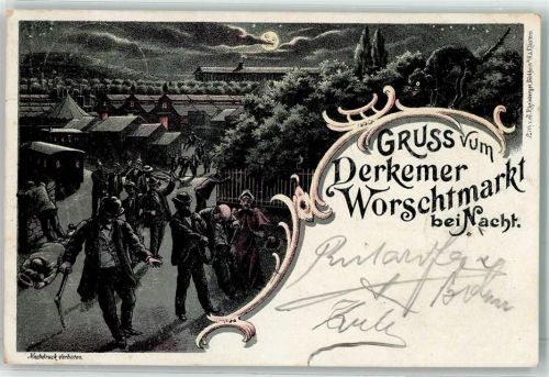 Bad Dürkheim 1897 Derkemer Worschtmarkt bei Nacht
