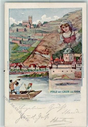 Kaub 1898 Caub am Rhein Verlag Schwenke Serie 6 Nr. 6 AK