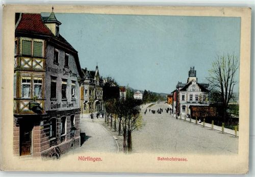 Nürtingen 1915 Gasthaus zum Löwen Bahnhofstraße