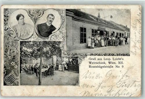 1070 Wien 7. Bezirk, Neubau 1907 Gebrauchsspuren Gasthaus Leop. Loicht`s Weinschank