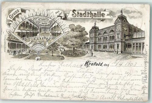 Krefeld 1903 Stadthalle Fächer Ballsaal