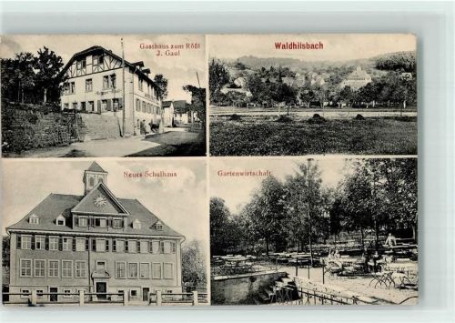69151 W6903 Waldhilsbach 1915 - Neues Schulhaus Gasthaus zum Rößl Gartenwirtschaft