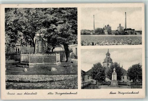 Hann Münden Zuckerfabrik Neues Kriegerdenkmal Altes Kriegerdenkmal Aderstedt Ort lt. Stempel