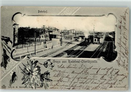 Oberlössnitz 1902 Bahnhof Bahnsteig Asternblüte