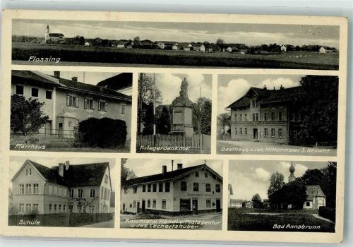 Flossing Posthilfstelle Oberflossing Pfarrhaus Schule Gasthaus Neuwirt Kolonialwaren Lechtershuber