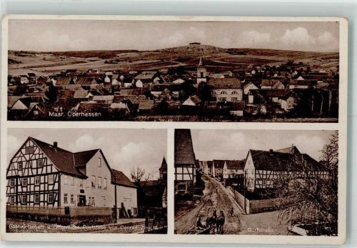 Maar Gasthaus-Poststelle Zinn Dorfstraße Pferdefuhrwerk