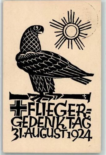 Wasserkuppe Flieger-Gedenktag August 1924 Sonderstempel