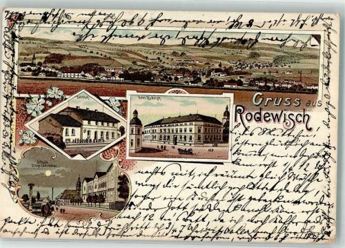 Rodewisch 1908 Hotel Rudolph Schule Siegesdenkmal Bahnhof