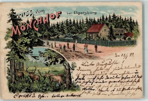 Elgersburg 1899 Gasthaus Mönchhof Hirsche