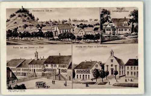 Neuhütten 1916 Gasthaus Sonne-Post Steinknickle Neues Lehrerwohnhaus