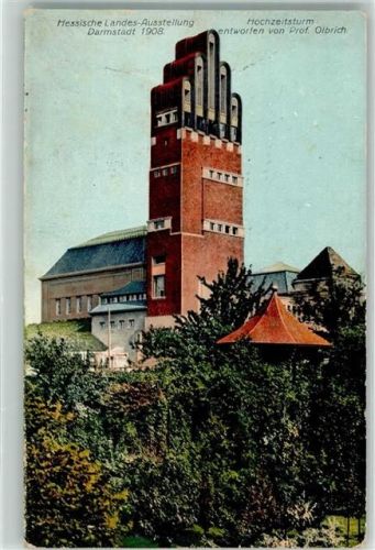 Darmstadt Hessische Landes Ausstellung 1908 Hochzeitsturm Prof. Olbrich