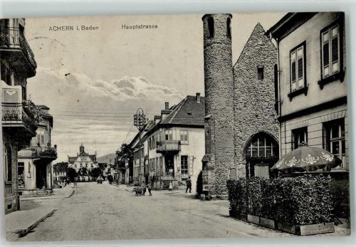 Achern 1915 Hauptstraße Nikolaus Kapelle