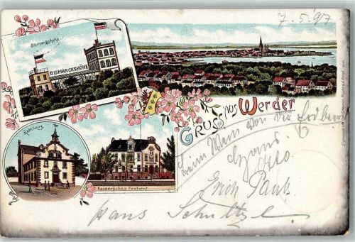 Werder 1897 Bismarckshöhe Rathaus Kaiserl. Postamt