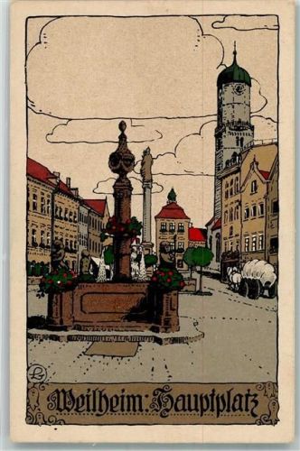 Weilheim Hauptplatz Marktbrunnen