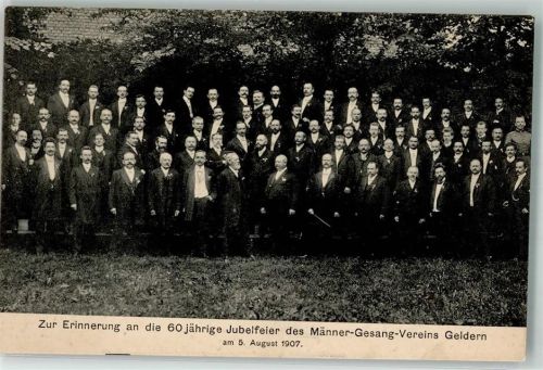 Geldern 1907 60 jährige Jubelfeier d. Männergesang-Vereins 1907 Gruppenaufnahme Mitglieder